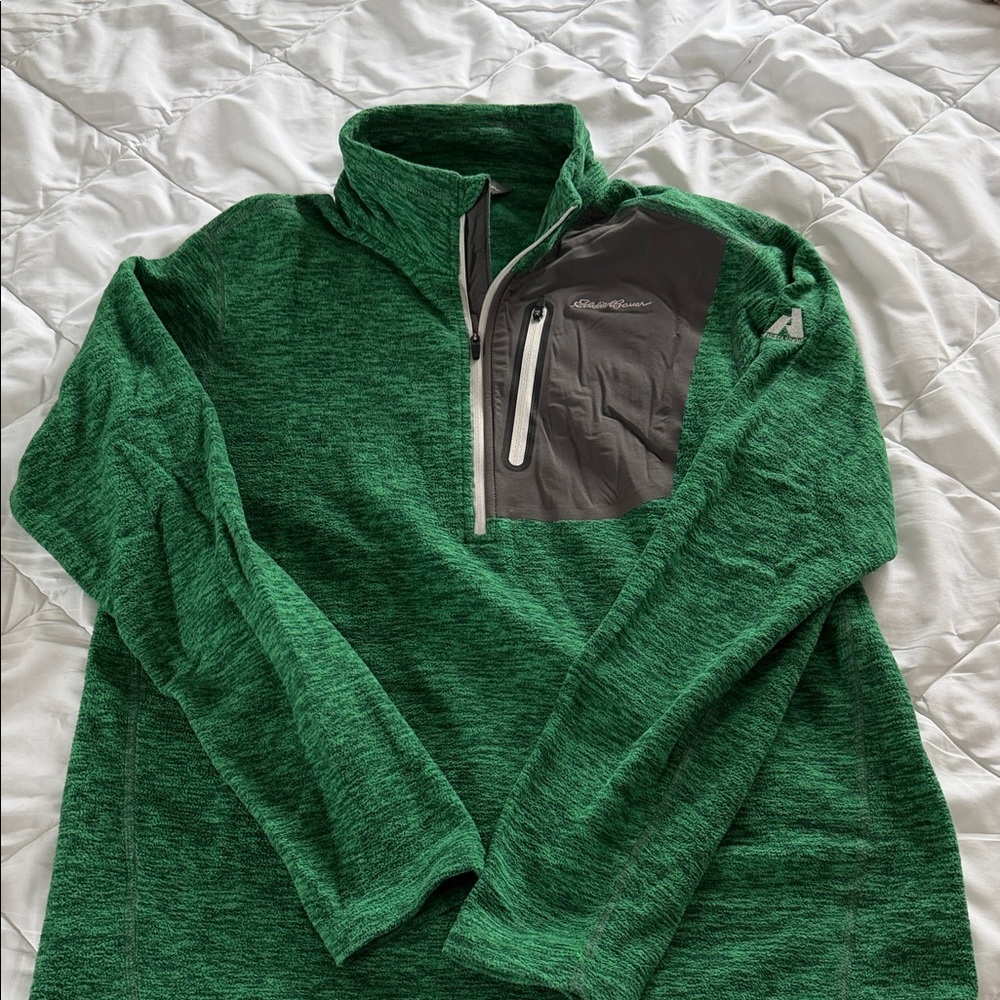 Eddie Bauer Forest Green Zip-Up Sweater